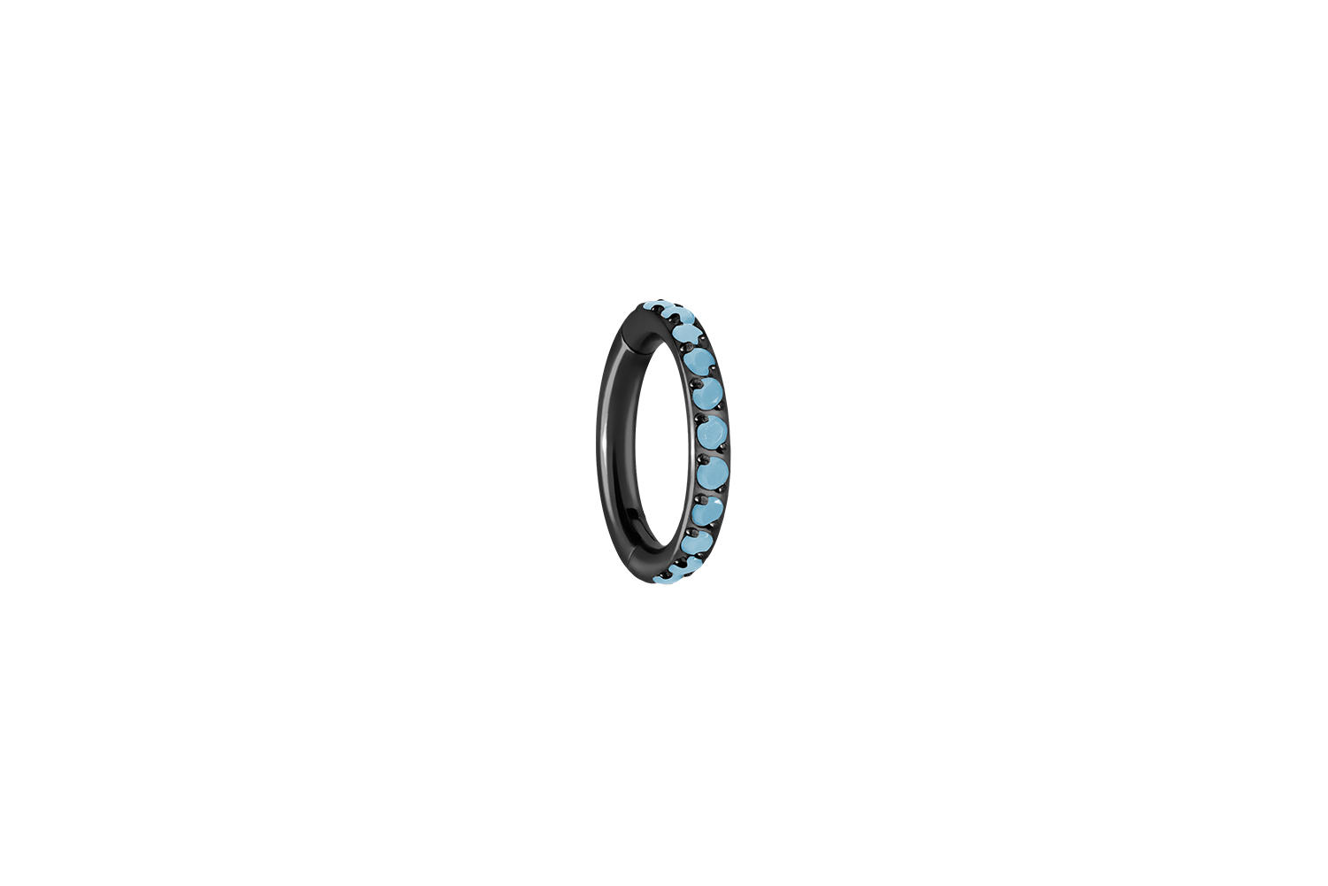 Titan Segmentring Clicker Piercing EINGEFASSTE SYNTHETISCHE TÜRKISE